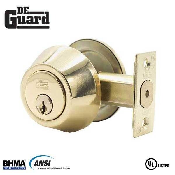 Deguard Premium Single Sided Deadbolt UL Listed Polished Brass Finish - SC1 DDB01-PB-SC1 - main